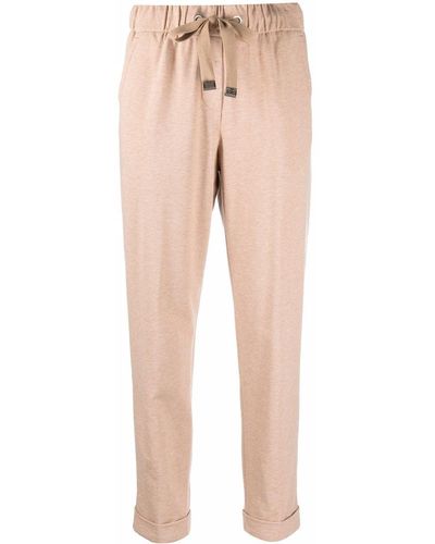 Peserico Slim-fit Cotton Trousers - Natural