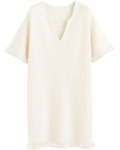 Chinti & Parker Mykonos Knitted Cotton Minidress - White