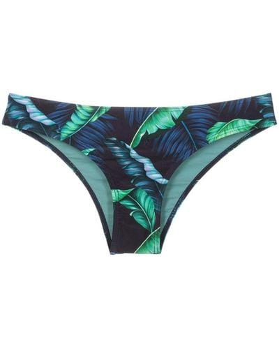 Lygia & Nanny Waikiki Leaf-print Bikini Bottoms - Blue