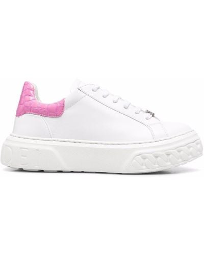 Casadei Panelled Low-top Platform Sneakers - White