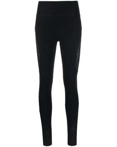 Versace Panelled Logo-print leggings - Black