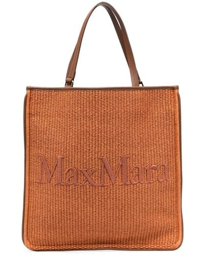 Max Mara Easybag Raffia Shopper - Bruin