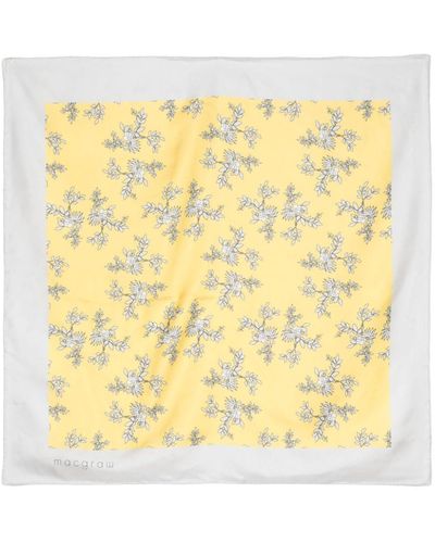 Macgraw Floral-print Silk Scarf - Yellow