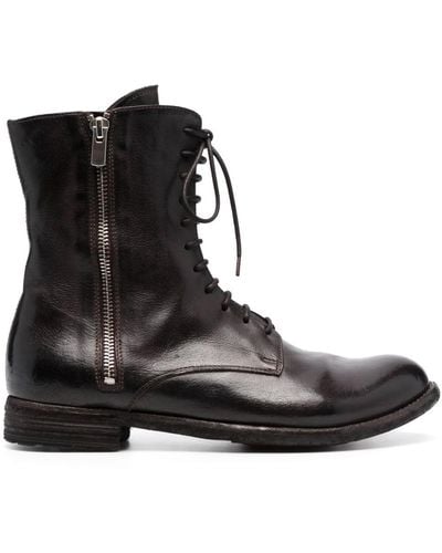 Officine Creative Lace-up Leather Boots - Black