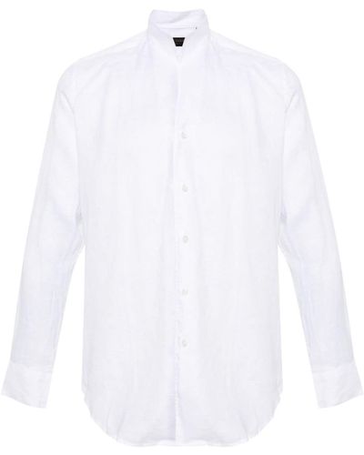 Dell'Oglio Band-collar linen shirt - Weiß