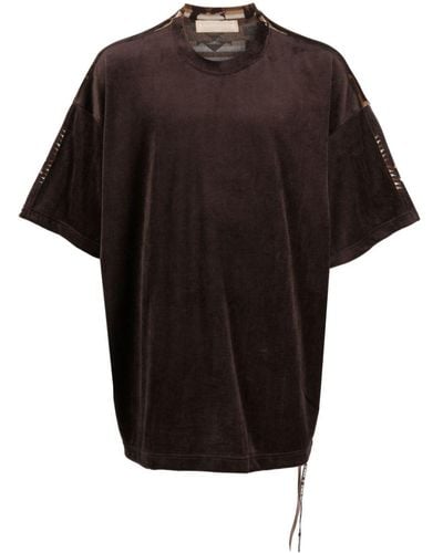 MASTERMIND WORLD Ikat-pattern Velour T-shirt - Black