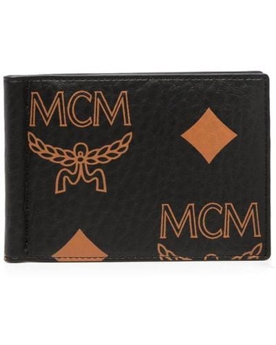 MCM Claus Bifold Wallet Visetos Small Ruby Red
