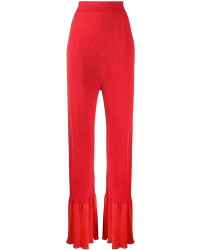 Stella McCartney Rib-knit Long-length Trousers - Red