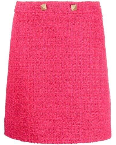 Valentino Garavani Tweed Mini Skirt - Pink