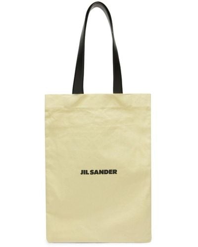 Jil Sander Großer Shopper mit Logo-Print - Gelb
