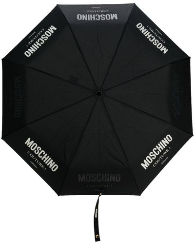Moschino Logo-print Compact Umbrella - Black