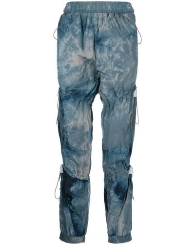A.A.Spectrum光谱 Crinkled-finish Track Pants - Blue