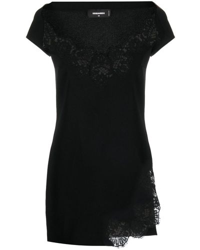 DSquared² Lace-detail Minidress - Black