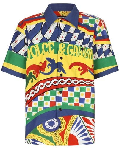 Dolce & Gabbana Overhemd Met Print - Blauw