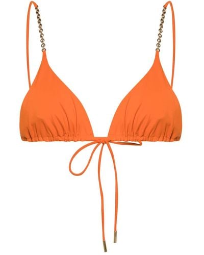 Saint Laurent Chain-link Triangle-cup Bikini Top - Orange