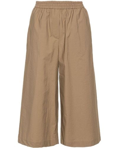 Loewe Wide-leg Cropped Trousers - Natural