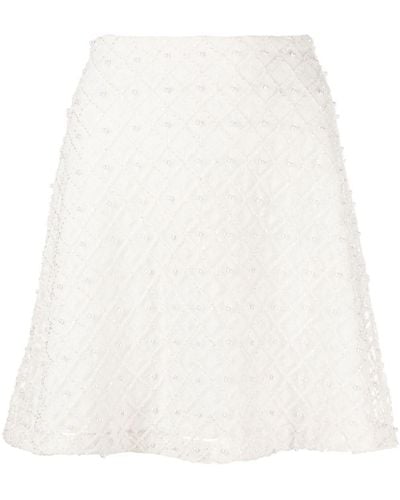 Aje. Minifalda Freya con perlas - Blanco