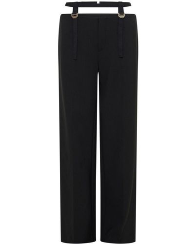 Dion Lee Buckled-waist Cut-out Trousers - Black