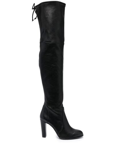Stuart Weitzman Highland 95mm Leather Boots - Black