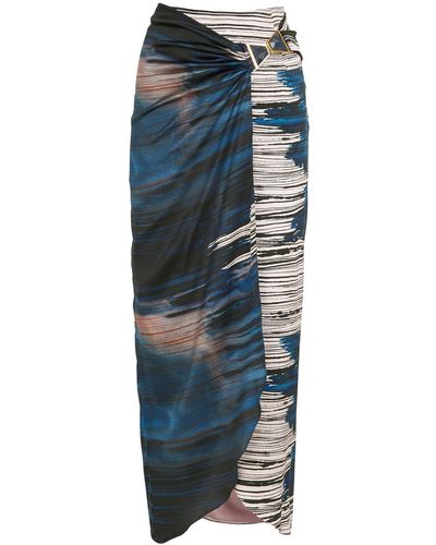 Silvia Tcherassi Adrianne Organic-silk Midi Skirt - Blue