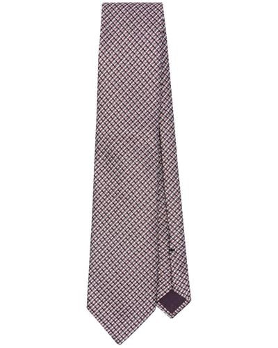 Tom Ford Stripe-pattern Silk Tie - Purple