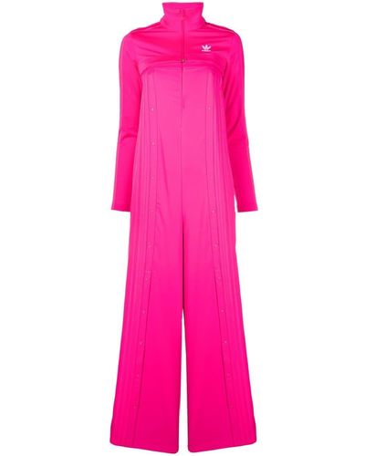 adidas Pleated Funnel Neck Jumpsuit - Pink