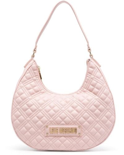 Love Moschino Quilted Logo-plaque Shoulder Bag - Pink
