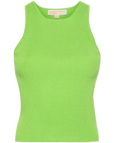 MICHAEL Michael Kors Ribbed Knitted Top - Green