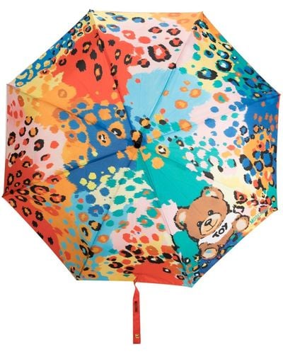 Moschino Parapluie à imprimé Teddy Bear - Bleu