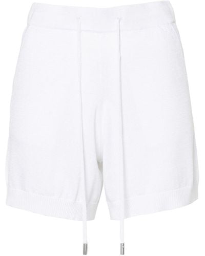 Peserico Gestrickte Shorts mit Kordelzug - Weiß