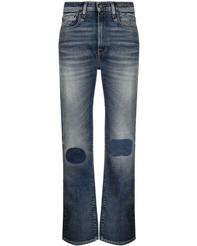R13 Slim-Fit-Jeans mit hohem Bund - Blau