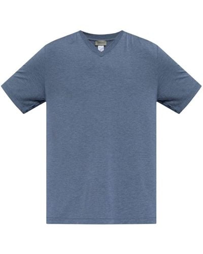 Hanro T-shirt con scollo a V - Blu