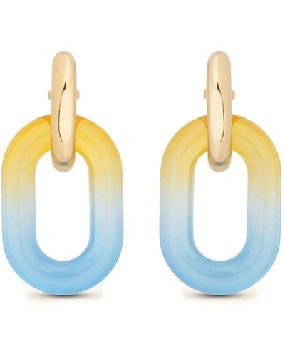 Rabanne Xl Link Double-hoop Earrings - Blue