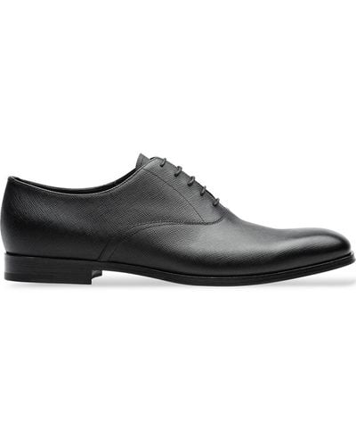 Prada Saffiano Oxford Shoes - Black