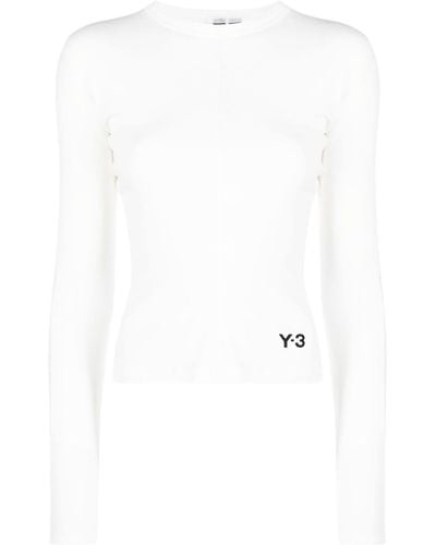 Y-3 T-shirt Met Logoprint - Wit