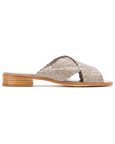 Sarah Chofakian Crossover Strap Sandals - Grey