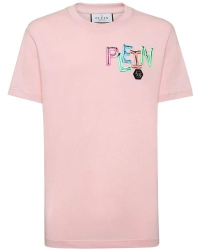 Philipp Plein T-shirt en coton à logo imprimé - Rose