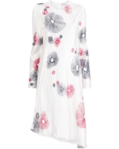 Ports 1961 Asymmetrisches Kleid mit Paisley-Print - Weiß