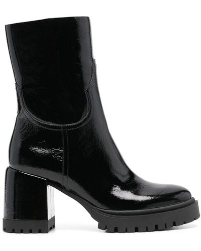 Casadei Patent-leather Ankle Boots - Black