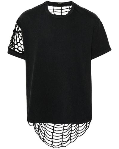 MISBHV Crochet-panelling T-shirt - Black