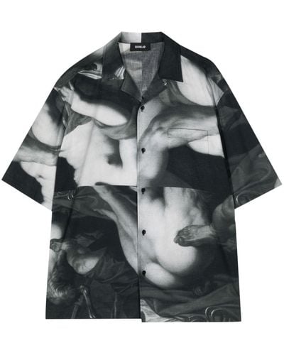 Egonlab Graphic-print Cotton Shirt - Gray