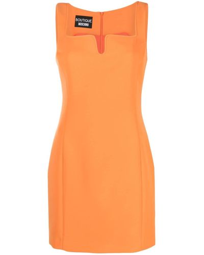 Boutique Moschino Robe courte à design sans manches - Orange