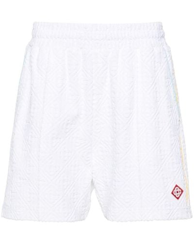 Casablancabrand Shorts mit Monogramm-Prägung - Weiß