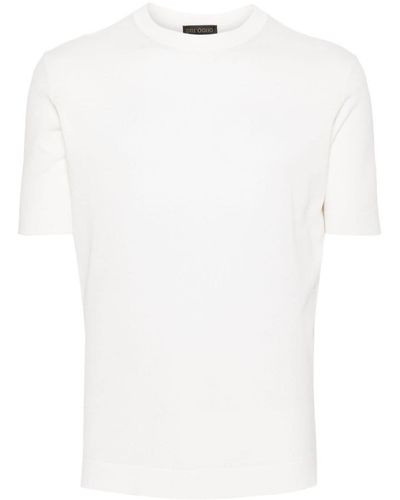 Dell'Oglio Short-sleeve Cotton Sweater - White