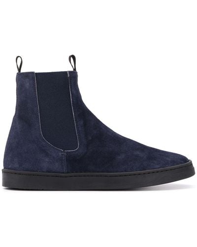 Officine Creative Suede Sneaker Boots - Blue