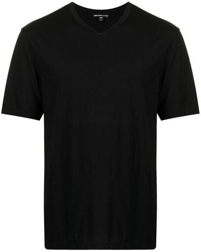 James Perse T-shirt con scollo a V Lotus - Nero
