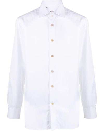Kiton Spread-collar Cotton Shirt - White