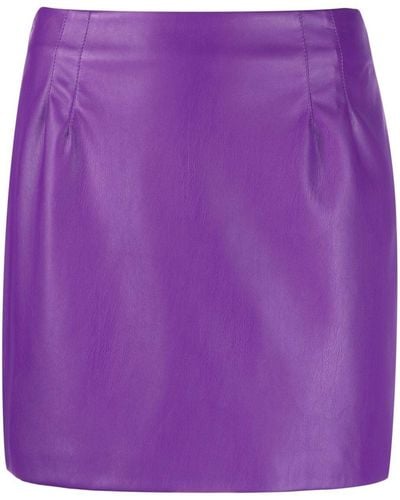 Blanca Vita Faux Leather Miniskirt - Purple