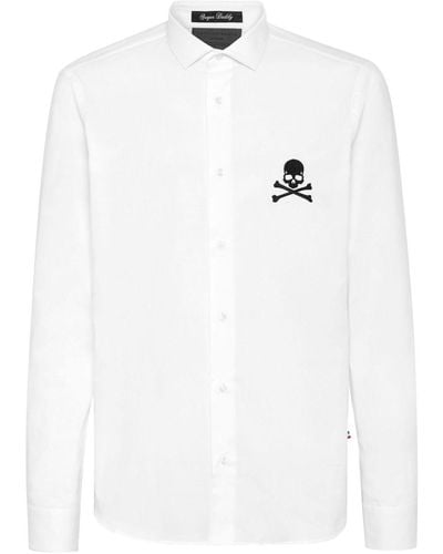 Philipp Plein Sugar Daddy Skull&bones Shirt - White