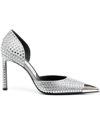 Sergio Rossi Pumps con strass Dagger 95mm x Area - Bianco